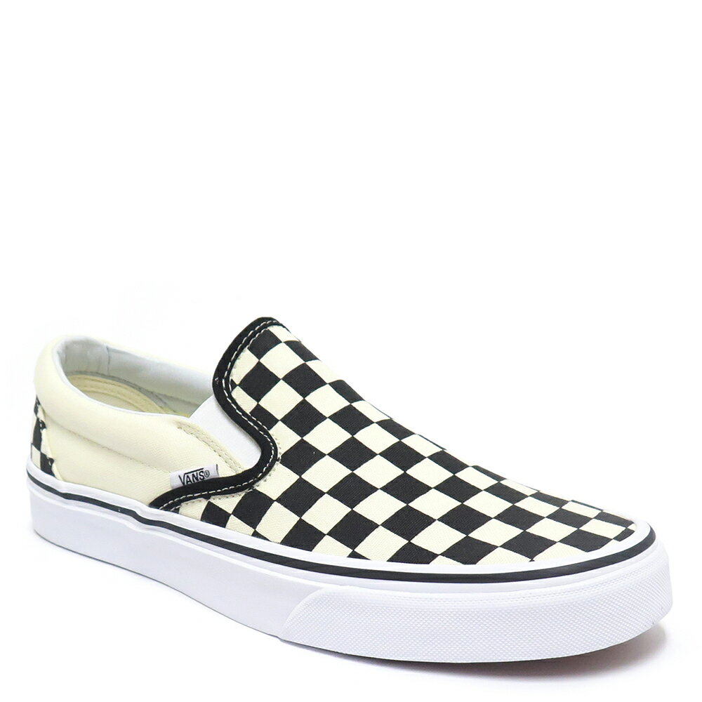 VANS SHOES バンズ シューズ スニーカー CLASSIC SLIP ON CHECKERBOARD 黒/白 BLACK/WHITE（US企画） スケートボード スケボー