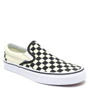 VANS SHOES バンズ シューズ スニーカー CLASSIC SLIP ON CHECKERBOARD 黒/白 BLACK/WHITE（US企画） スケートボード スケボー