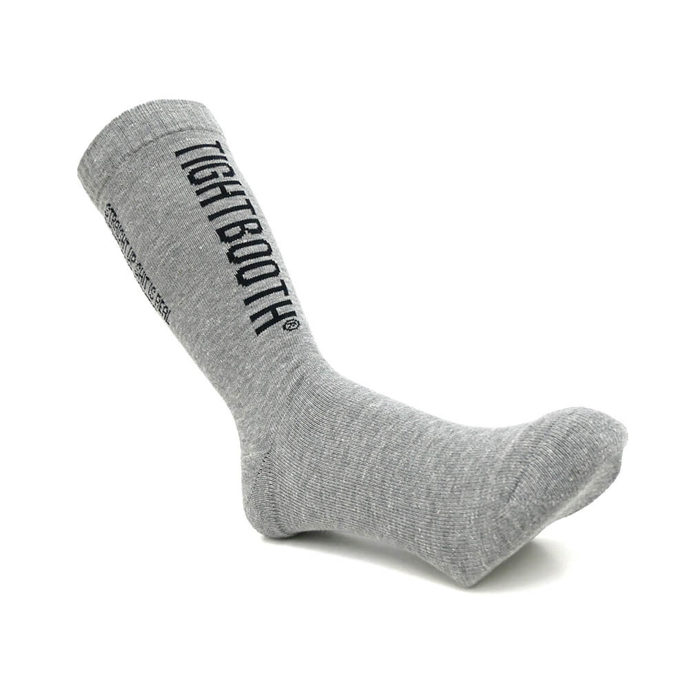 TIGHTBOOTH（TBPR）SOCKS タイトブース ソックス 靴下 LABEL LOGO GREY スケートボード スケボー