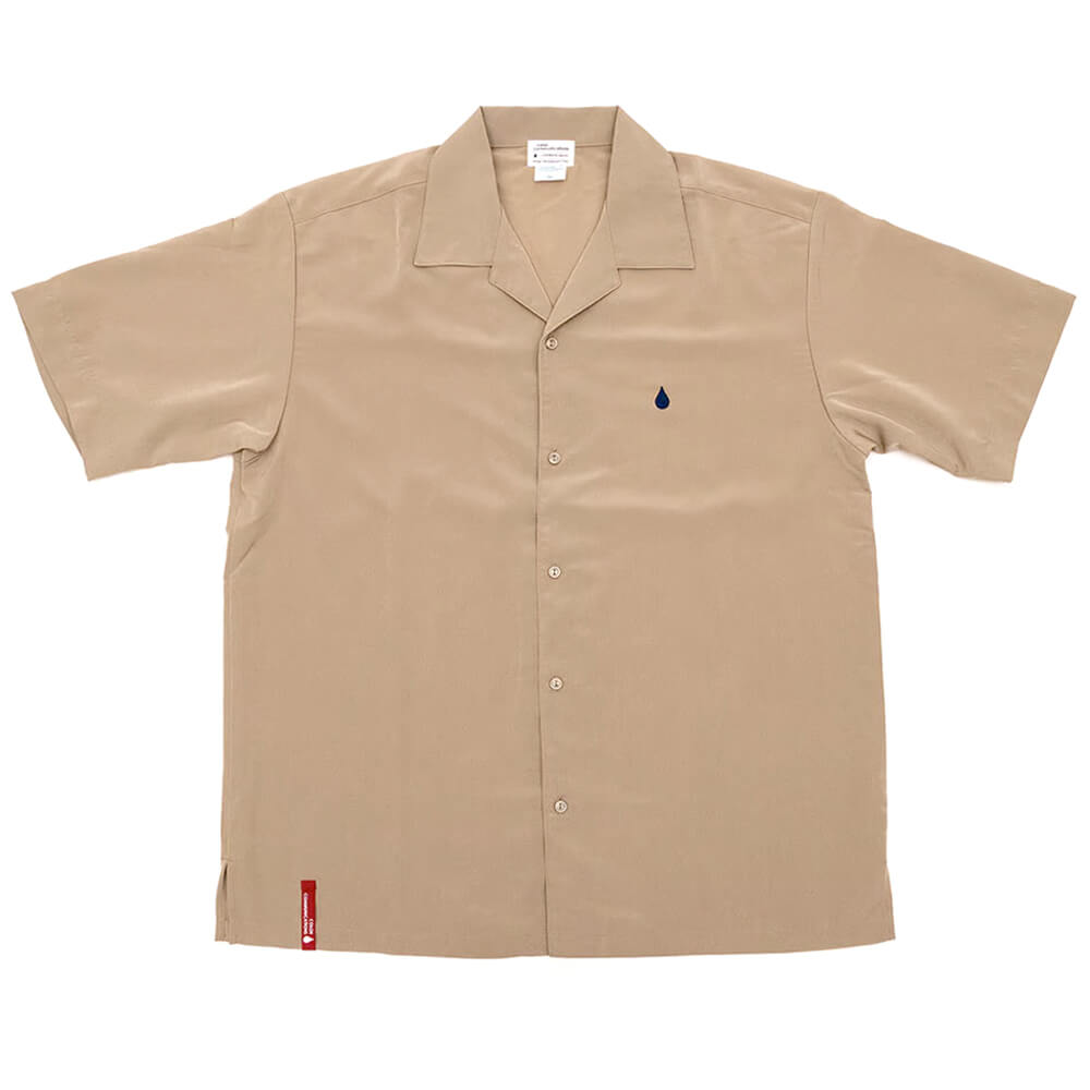 COLOR COMMINICATIONS S/S SHIRT カラーコミュニケーションズ 半袖シャツ DRIP EMB SILKY SAND KHAKI スケートボード スケボー