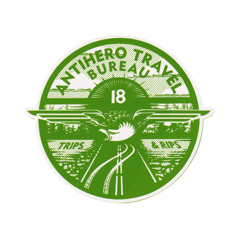 ANTIHERO STICKER アンチヒーロー ステッカー TRAVEL BUREAU 440 GREEN スケートボード スケボー 1