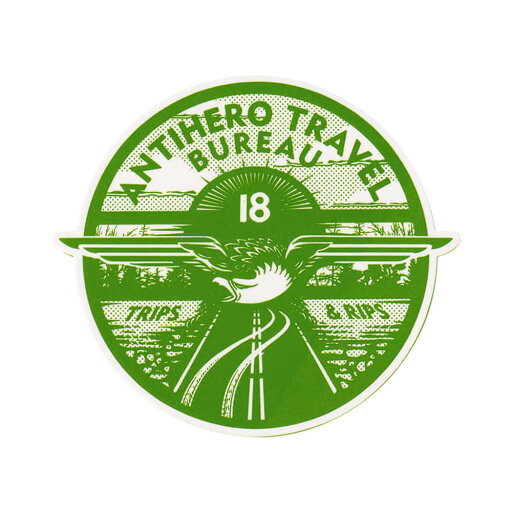 ANTIHERO STICKER アンチヒーロー ステッカー TRAVEL BUREAU 440 GREEN スケートボード スケボー ANTIHERO STICKER アンチヒーロー ステッカー TRAVEL BUREAU 440 GREEN スケートボード スケボー
