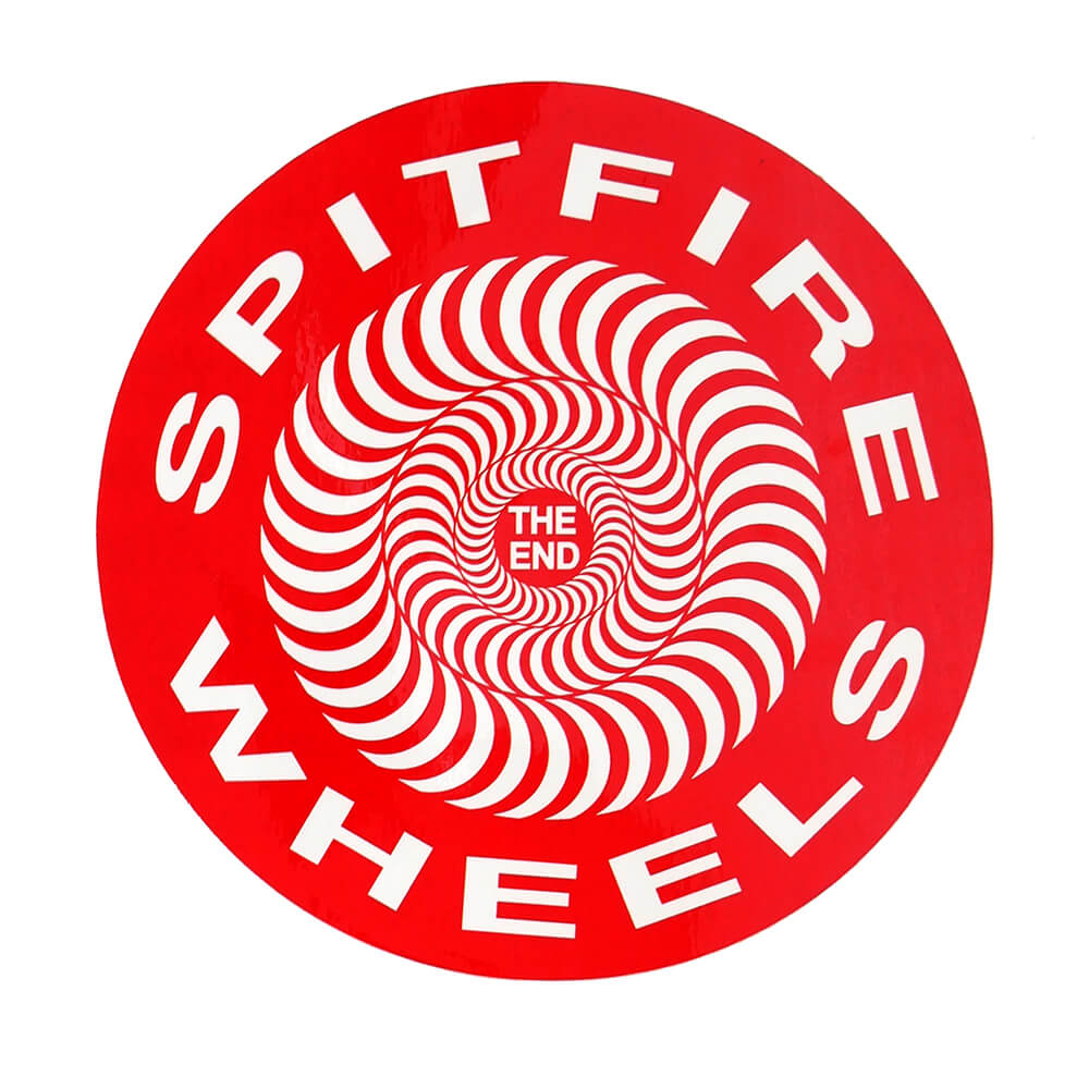SPITFIRE STICKER スピットファイヤー ステッカー CLASSIC SWIRL LARGE RED/WHITE スケートボード スケボー 1