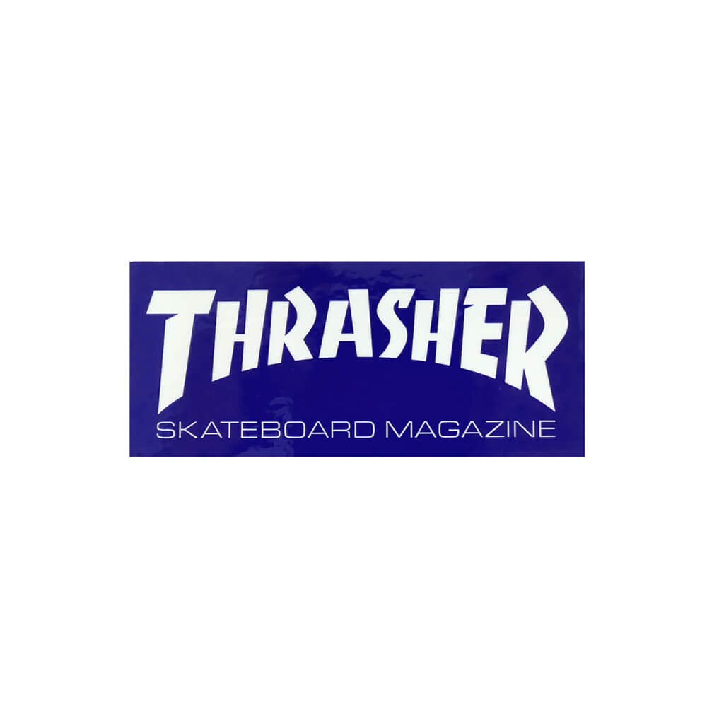 THRASHER STICKER スラッシャー ステッカー BOX MAG LOGO 220 BLUE/WHITE（US企画） スケートボード スケボー