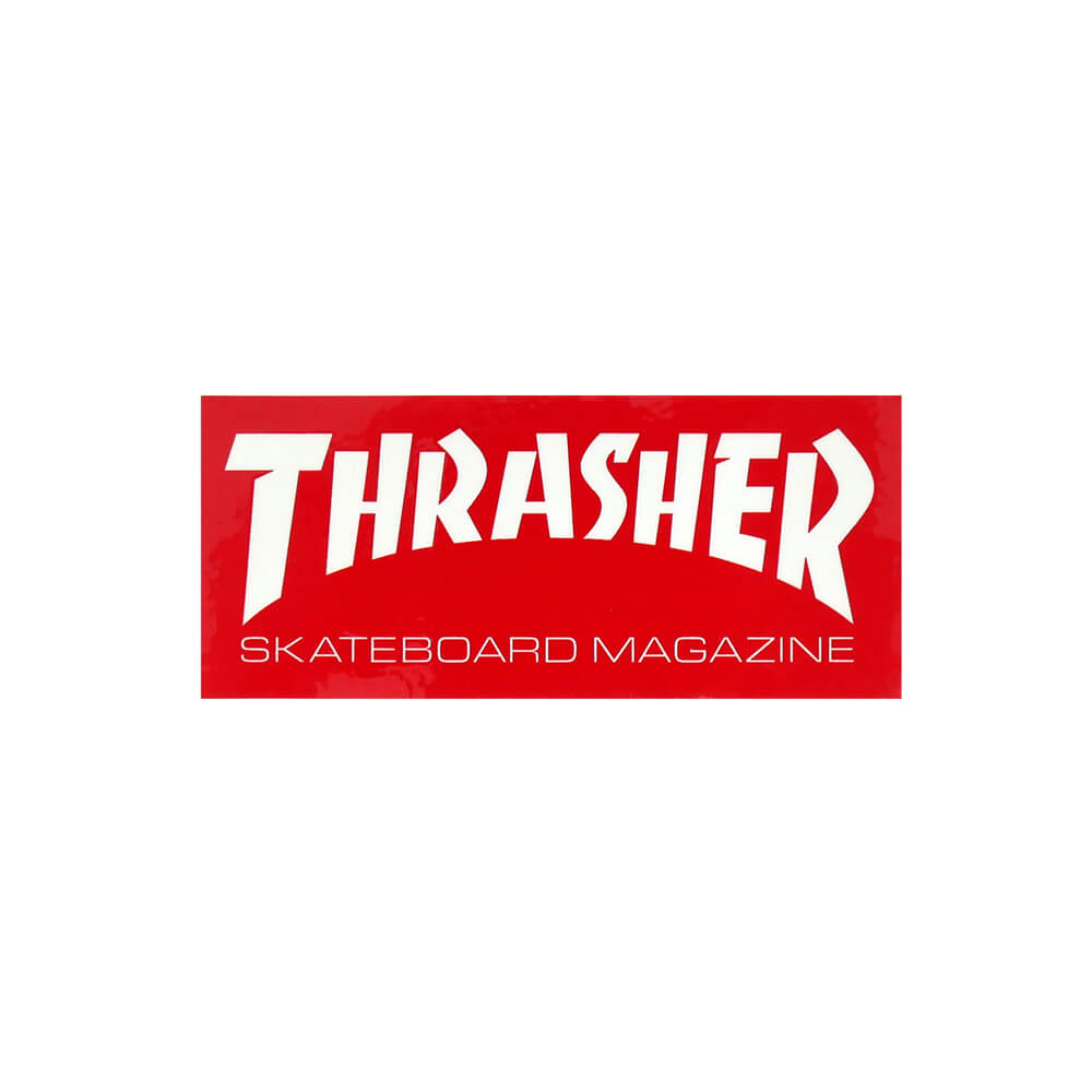 THRASHER STICKER スラッシャー ステッカー BOX MAG LOGO 220 RED/WHITE（US企画） スケートボード スケボー