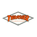 THRASHER STICKER スラッシャー ステッカー DIAMOND LOGO 330 WHITE(US企画) スケートボード スケボー