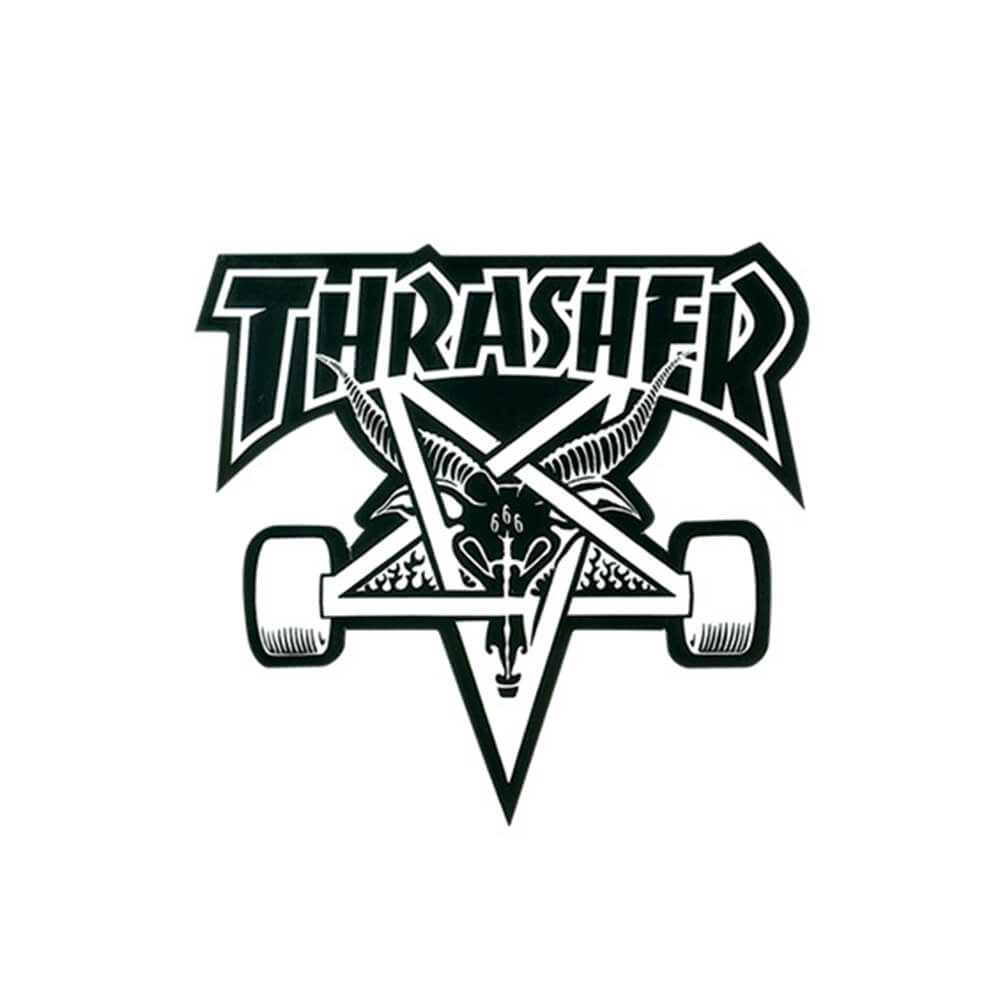 THRASHER STICKER スラッシャー ステッカー SKATE GOAT 330 WHITE（白ウィール）（US企画） スケートボード スケボー