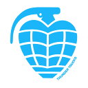 THUNDER STICKER サンダー ステッカー GRENADE DIECUT LARGE LIGHT BLUE/WHITE スケートボード スケボー