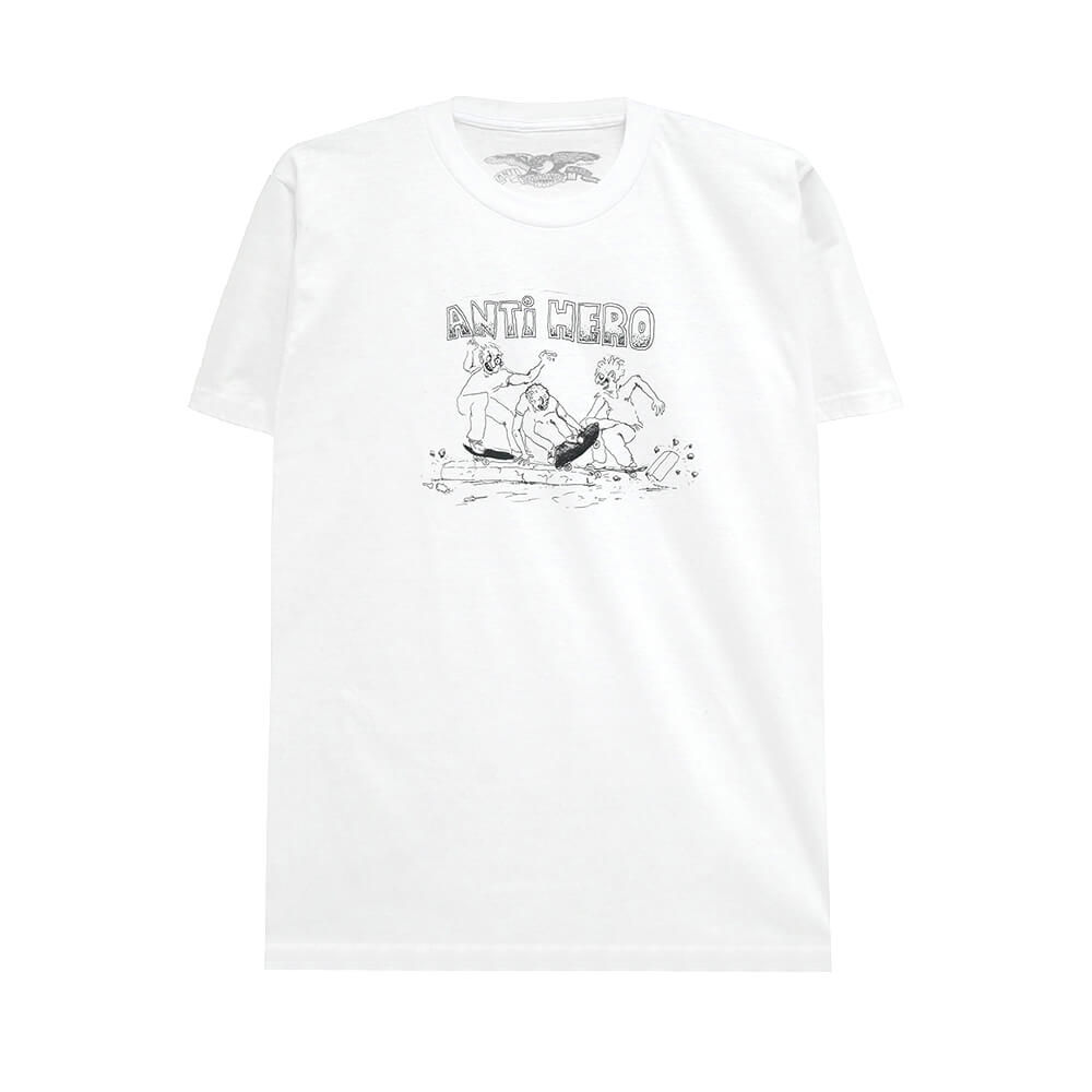 Rakuten - ANTIHERO T-SHIRT アンチヒーロー Tシャツ CURB PIT WHITE スケートボード スケボー