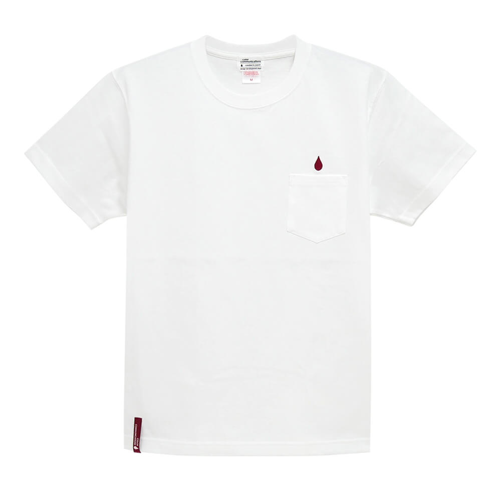 COLOR COMMUNICATIONS T-SHIRT カラーコミュニケーションズ Tシャツ DRIP EMB POCKET HEAVY WHITE 刺繍ロゴ スケートボード スケボー