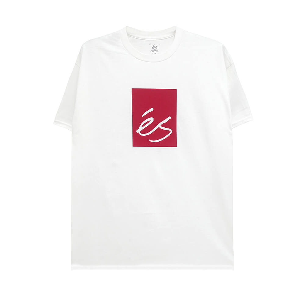 樂天商城 - ES T-SHIRT エス Tシャツ MAIN BLOCK WHITE スケートボード スケボー