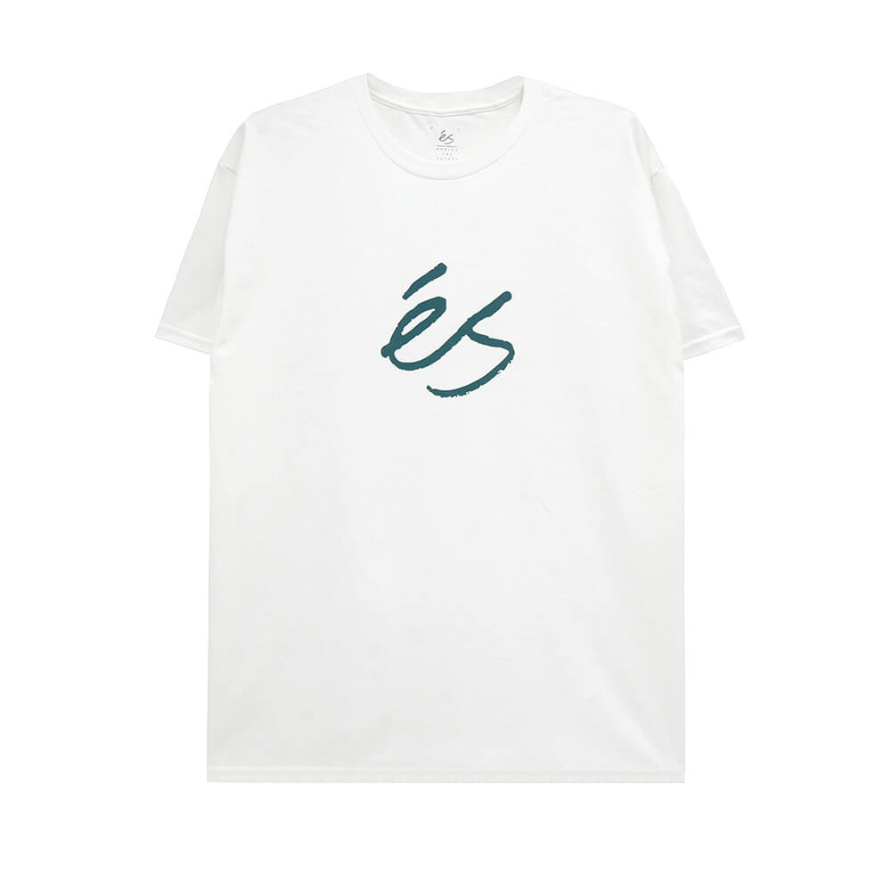 Rakuten - ES T-SHIRT エス Tシャツ SCRIPT MID WHITE/GREEN スケートボード スケボー