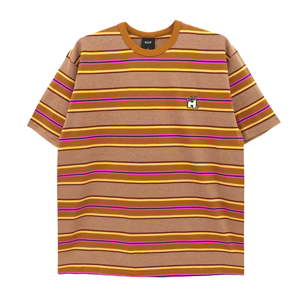 HUF T-SHIRT ハフ Tシャツ VERNON RELAXED KNIT CARAMEL スケートボード スケボー