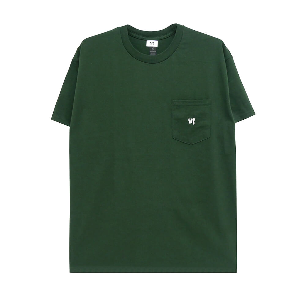 Rakuten - KAWA T-SHIRT 川 Tシャツ 川 LOGO 1POINT POCKET GREEN/WHITE スケートボード スケボー