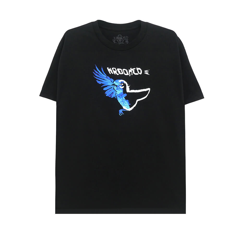 Rakuten - KROOKED T-SHIRT クルキッド Tシャツ BLUE BIRD BLACK スケートボード スケボー