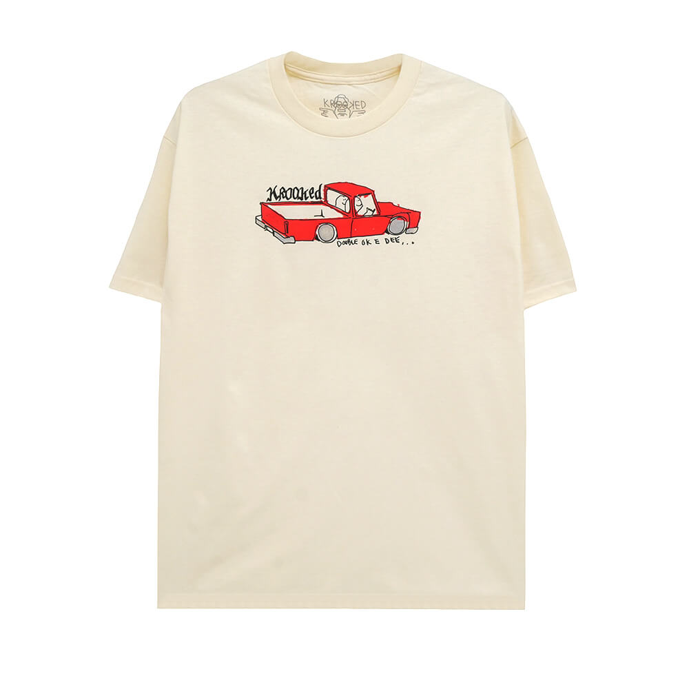 樂天商城 - KROOKED T-SHIRT クルキッド Tシャツ DOUBLE OK CREAM スケートボード スケボー