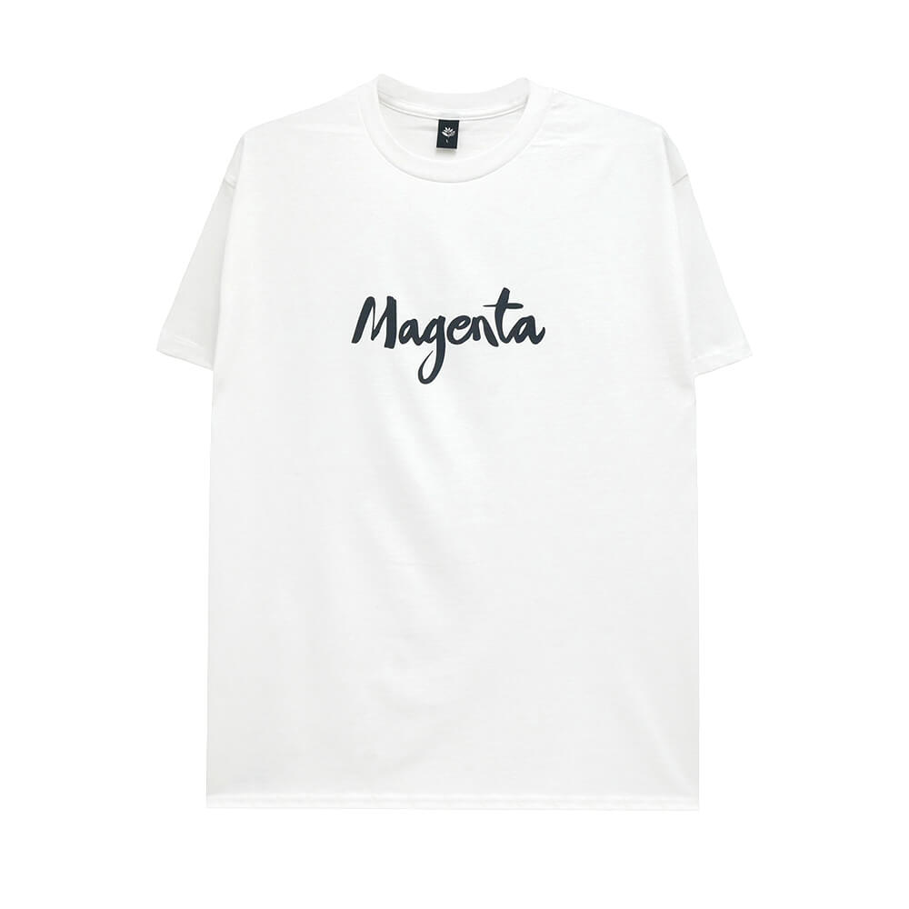 Rakuten - MAGENTA T-SHIRT マゼンタ Tシャツ SCRIPT WHITE スケートボード スケボー
