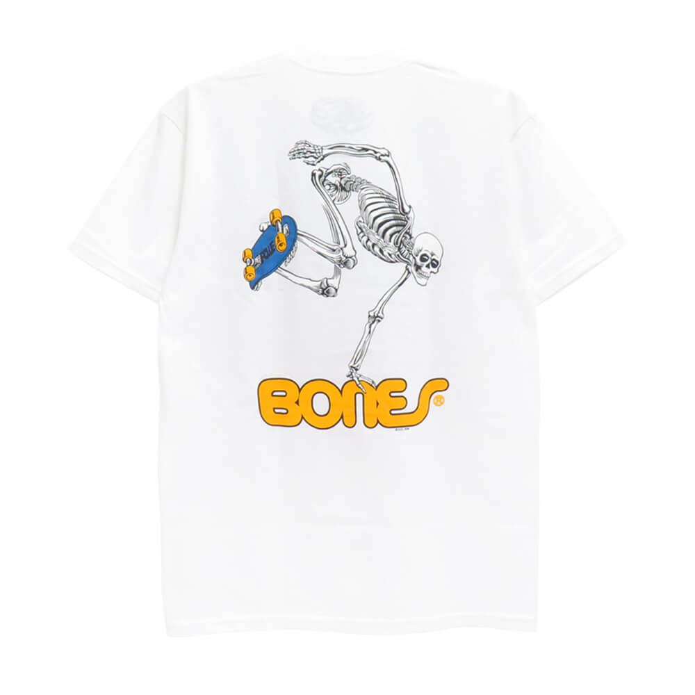 POWELL PERALTA T-SHIRT パウエルペラルタ Tシャツ SKATE SKELETON WHITE スケートボード スケボー