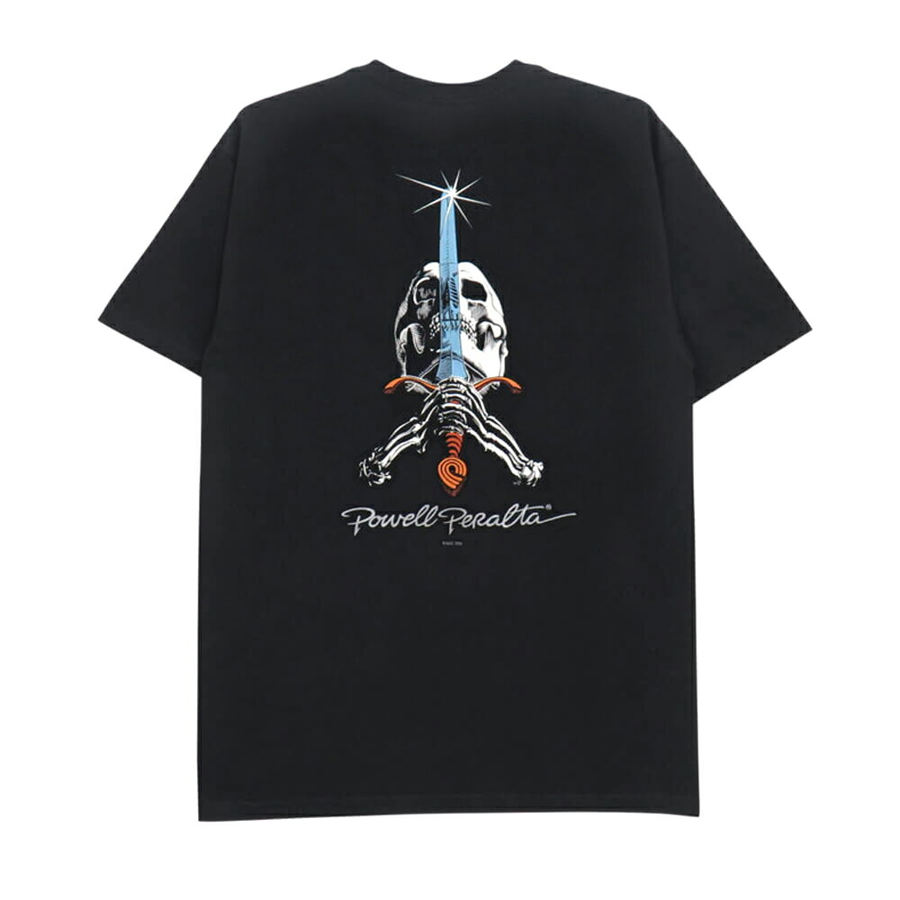POWELL PERALTA T-SHIRT パウエルペラルタ Tシャツ SKULL SWORD BLACK スケートボード スケボー