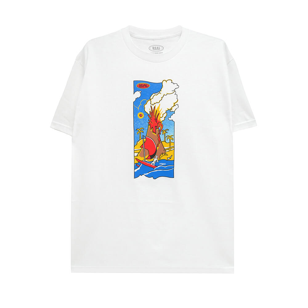 Rakuten - REAL T-SHIRT リアル Tシャツ VOLCANO ART BY GONZ WHITE スケートボード スケボー