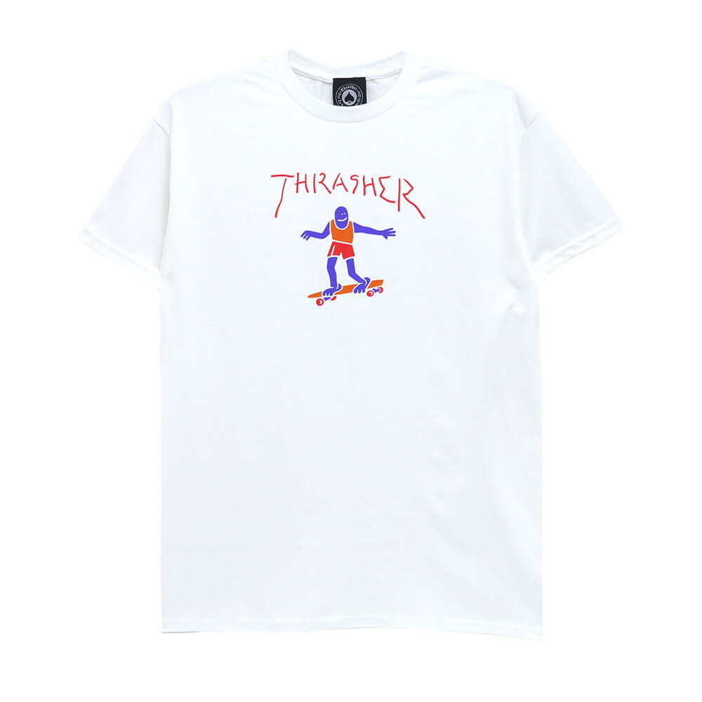 THRASHER T-SHIRT スラッシャー Tシャツ GONZ FILL WHITE（US企画） スケートボード スケボー