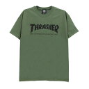 THRASHER T-SHIRT XbV[ TVc SKATE MAG LOGO BLACK vgJ[ ARMY GREENiUSj XP[g{[h XP{[