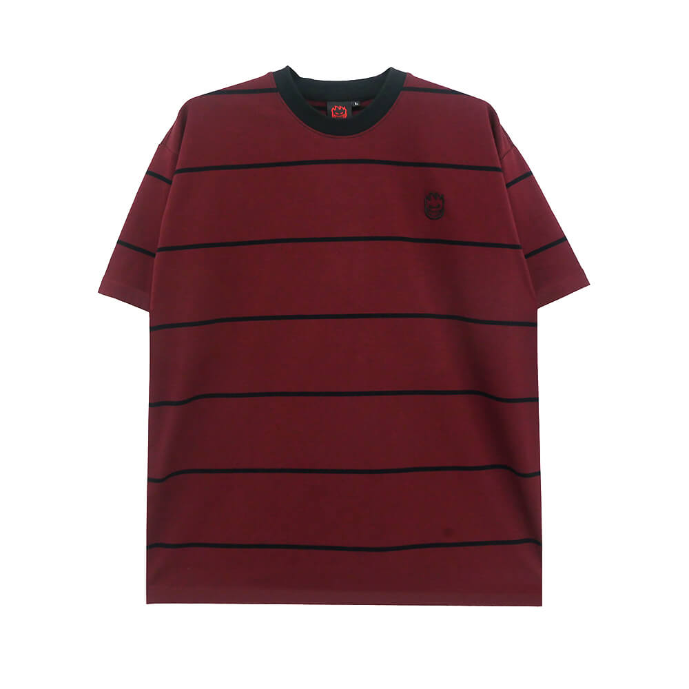 Rakuten - SPITFIRE T-SHIRT スピットファイヤー Tシャツ BIGHEAD EMB STRIPE BURGUNDY/BLACK スケートボード スケボー