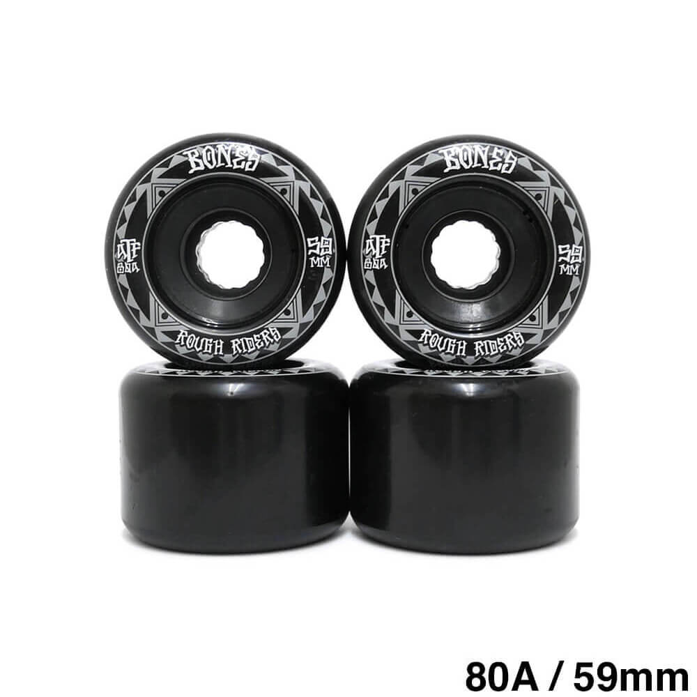 BONES WHEEL ボーンズ ソフトウィール（クルーザー） ATF ROUGH RIDERS RUNNERS（80A）黒 59mm スケートボード スケボー