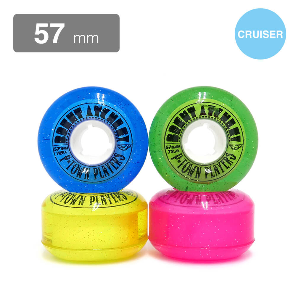 SATORI WHEEL サトリ ソフトウィール(クルーザー) BRENT ATCHLEY P-TOWN PLAYERS(78A)マルチ 57mm スケートボード スケボー