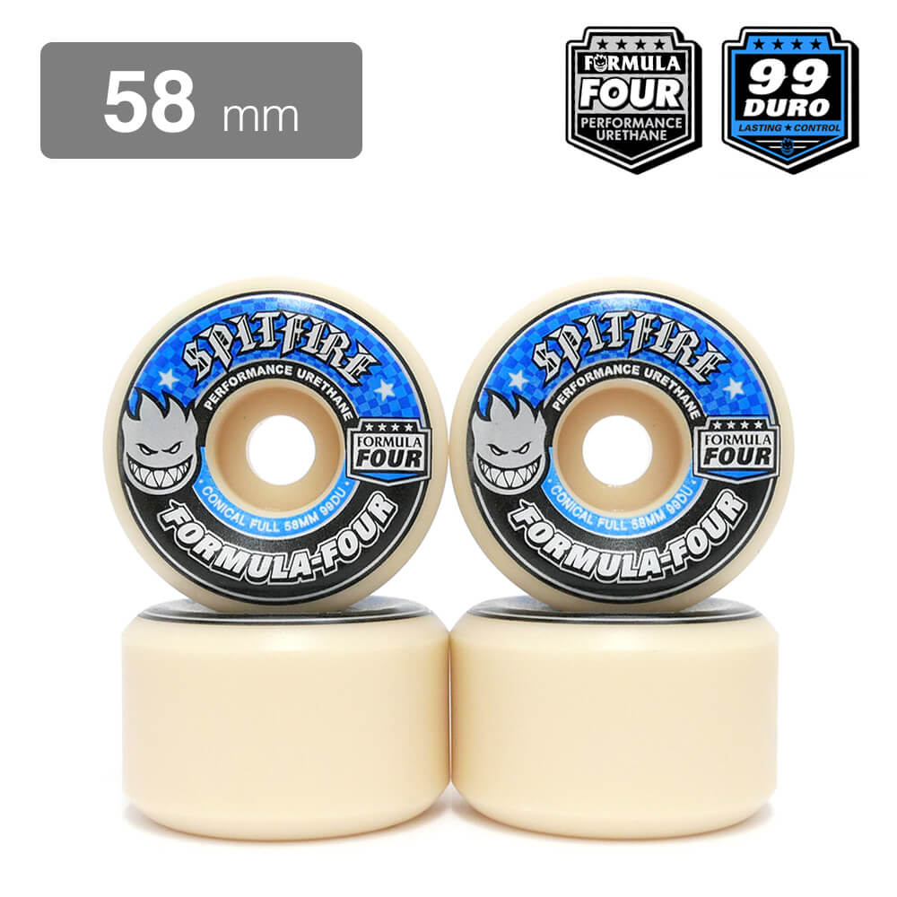 SPITFIRE WHEEL スピットファイヤー ウィール FORMULA FOUR (F4) CONICAL FULL 99D 58mm スケートボード スケボー