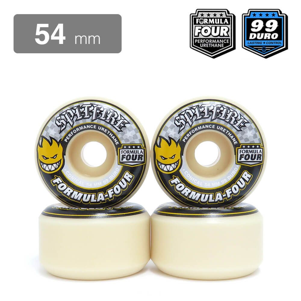 SPITFIRE WHEEL スピットファイヤー ウィール FORMULA FOUR (F4) CONICAL 99D YELLOW PRINT 54mm スケートボード スケボー