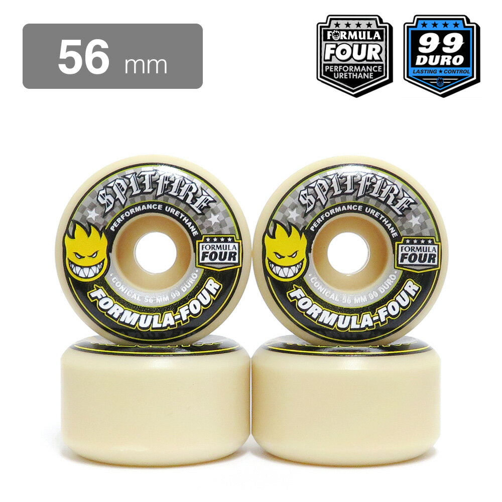 SPITFIRE WHEEL スピットファイヤー ウィール FORMULA FOUR (F4) CONICAL 99D YELLOW PRINT 56mm スケートボード スケボー