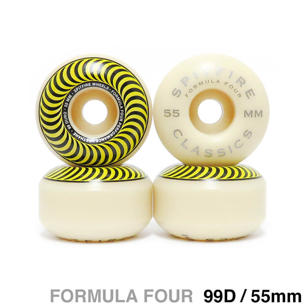 SPITFIRE WHEEL スピットファイヤー ウィール FORMULA FOUR (F4) CLASSIC 99D YELLOW 55mm スケートボード スケボー