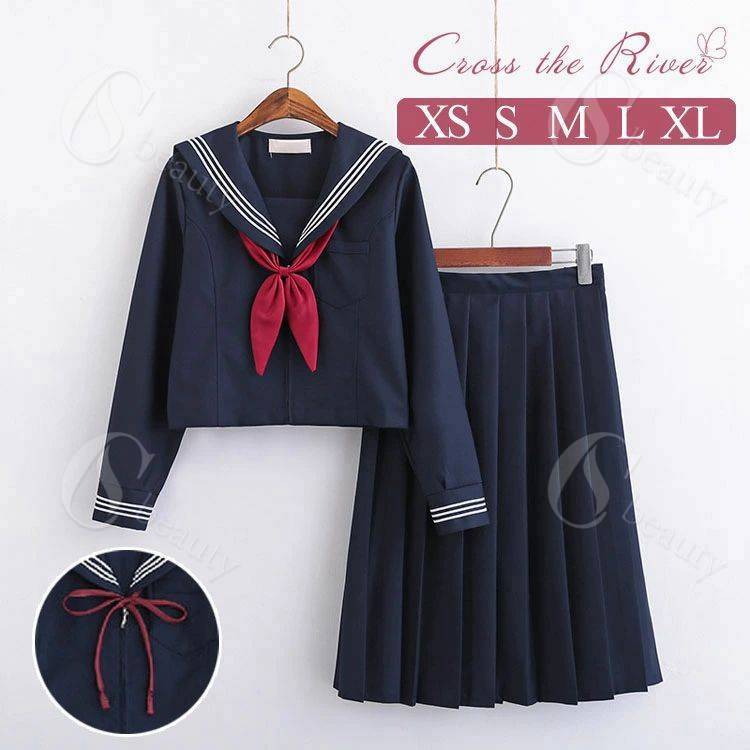 なんちゃって制服 セーラー服 入学式 スーツ 女の子 卒業式 卒服 紺 制服 セット 高校生 中学生 jk制服 ネイビー セーラー襟 ブラウス スカート 膝丈 プリーツスカート レディース フォーマル 長袖 半袖 リボン 女子制服 お受験 撮影 かわいい コスプレ JK