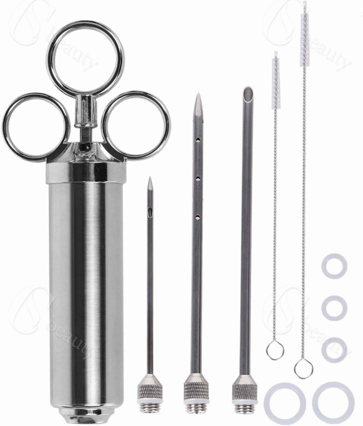 肉インジェクター ステンレススチール 肉インジェクター シリンジ 味 インジェクター 食品インジェクタ..