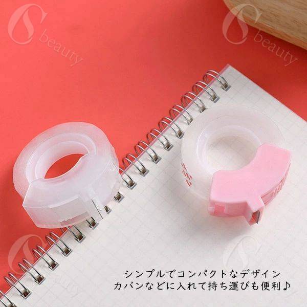 テープカッター セロテープ付き 2組セット ミニサイズ コンパクト 持ち運び便利 学校 オフィス お花屋 レジ 包装 文具 文房具 ホワイト ピンク シンプル 軽量 使いやすい 省スペース 収納 デスク 事務用品 業務用 家庭用 繰り返し使える カッター付き csbeauty-10017653 CSビューティ 楽天市場支店 サンプル画像3