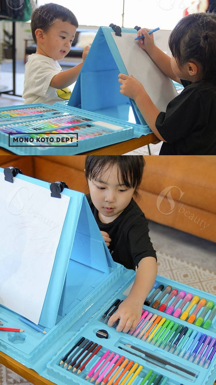 208ピース アートセット 文房具 色鉛筆 クレヨン パステル 絵具 水性カラーペン お絵かき お絵かきセット 塗り絵 知育玩具 2歳 3歳 4歳