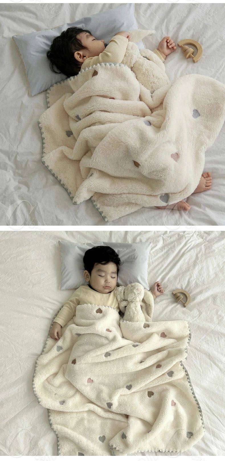 ブランケット 北欧 ふわふわ おしゃれ 大判 毛布 ブランケット ひざ掛け おしゃれ 掛け毛布 ひざ掛け もうふ ハート柄 クマ柄　ウサギ柄 厚手 大きめ ハーフケット ボア ひざかけ あたたかい ふわふわ 車用 洗える 速乾 通年 春夏兼用 子供用 可愛い 北85*130cm