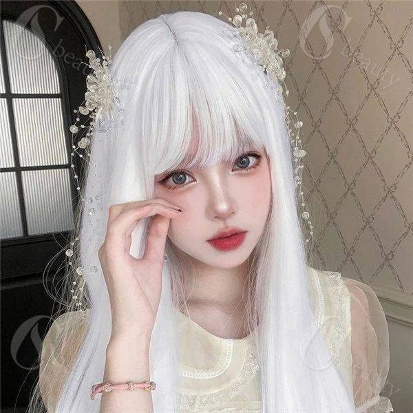 樂天商城 - ウィッグ メッシュ レディース フルウィッグ ロング 前髪あり 可愛い かわいい 大人用 コスプレ ロリータ ゴスロリ コスチューム 原宿風 仮装 超自然 かつら wig Lolita 小顔 文化祭 イベント 学園祭 ハロウィン 自然 カツラ