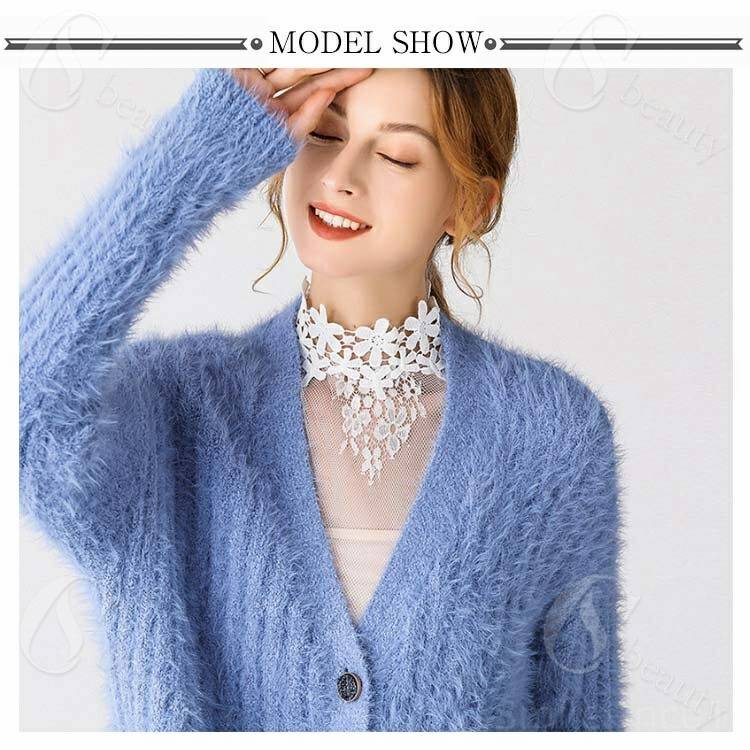 【送料無料】無地 レイヤード 重ね着 レースつけ襟 付け衿 レディース ブラウス付け襟 スタンドカラー 花レースのつけ襟 付け襟