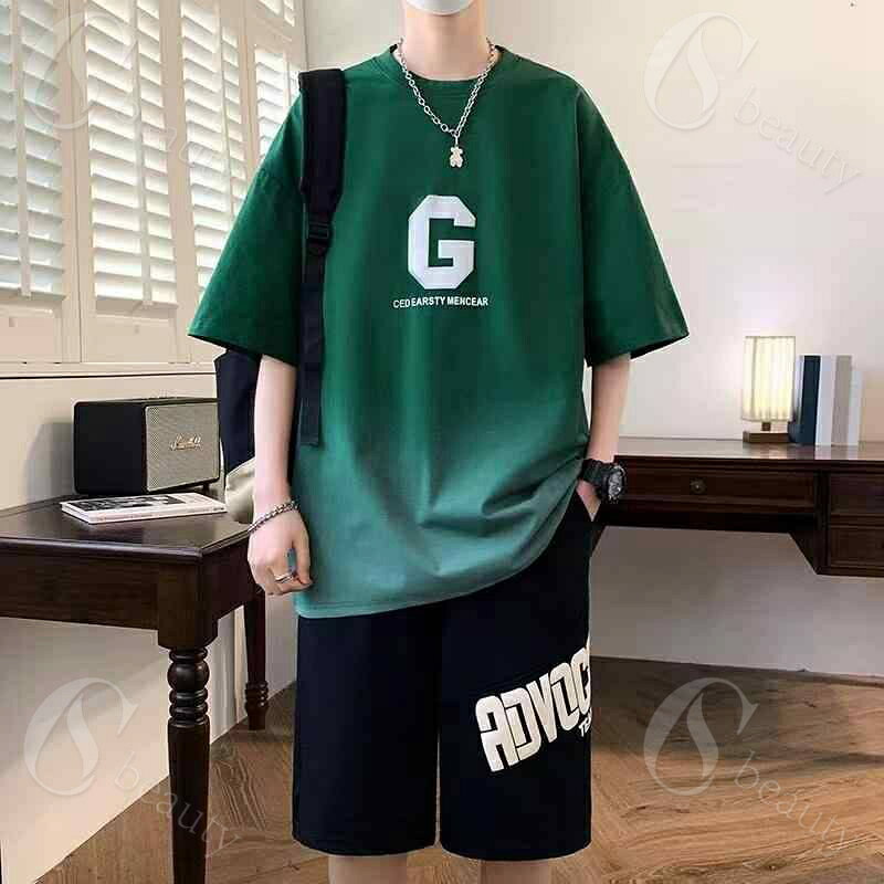 Rakuten - Tシャツ 男の子 半袖 ショートパンツ セットアップ ジュニア 中高生 学生 夏 スポーツ 運動 普段使い 通学 カジュアル おしゃれ かっこいい ホワイト ブラック ブルー グリーン