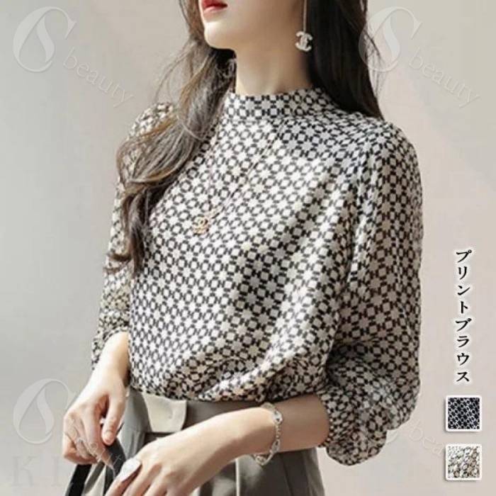 Rakuten - 【送料無料】ブラウス レディース 長袖 トップス チュニック シャツ カジュアル シフォン チェック柄 大人 可愛い 上品 春 夏 新作