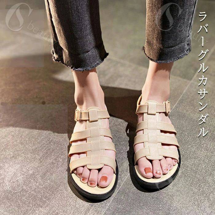 夏サンダル グルカサンダル グルカ レディース 大人 リンクコーデ ゴム 水陸両用 晴雨兼用 韓国 レジャー 軽い トレンド 黒 スナップボタン