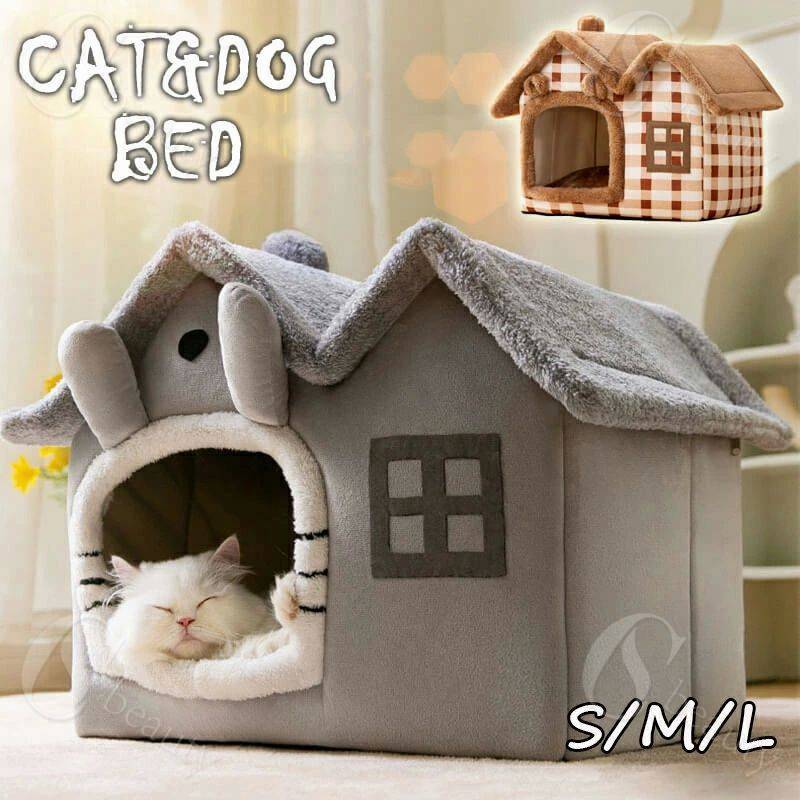 お 冬 秋 ふわふわ 屋根付き 小屋 猫 犬 ペットハウス 三角屋根 犬小屋 室内用 ペットベッド ハウス 猫..