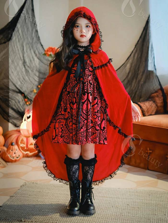 ハロウィン 赤ずきん あかずきん 衣装 キッズ コスプレ ワンピース 本格 高品質 仮...