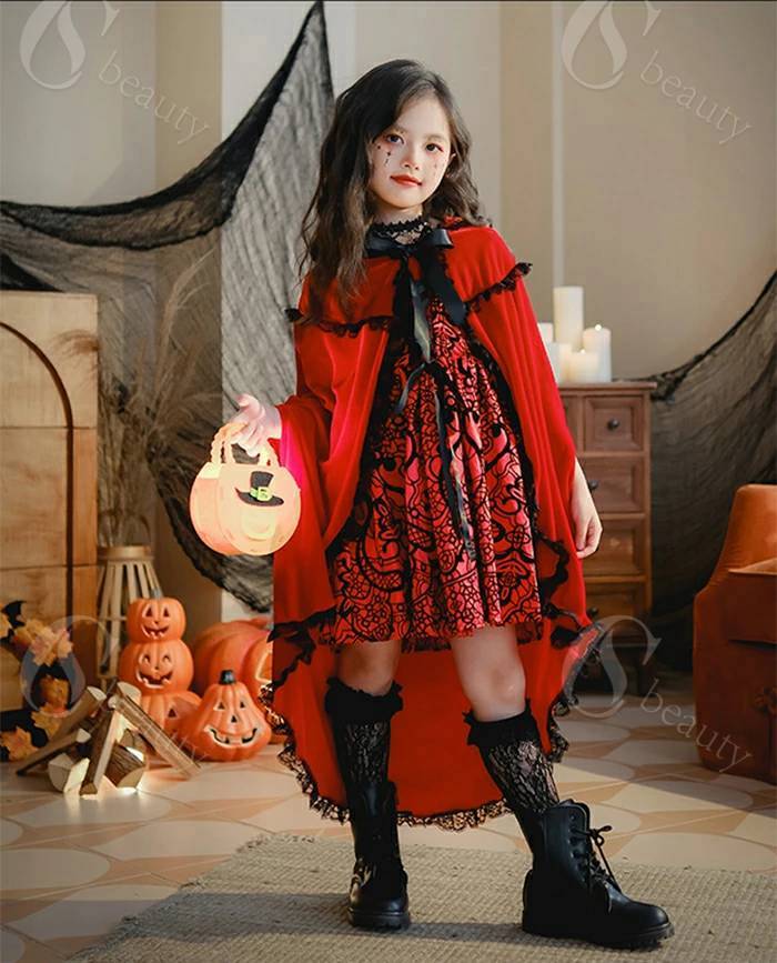 ハロウィン 赤ずきん あかずきん 衣装 キッズ コスプレ ワンピース 本格 高品質 仮...