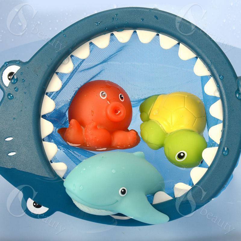 お風呂 おもちゃ おふろ 水遊びおもちゃ シャワー プール おもちゃ 7点セット 噴水 動物 漁網 ひ 6しゃく ジョウロ バケツ 柔らかい 子供 おもちゃ 6歳以上対象 opp袋入り 簡易包装