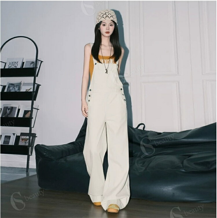 Women's overalls, bottoms, pants, long, solid color, loose fit, wide leg, elegant, sophisticated, overalls, jumpsuit, overalls pants, all-in-one, overalls, one-piece, slimming, loose fit, solid color