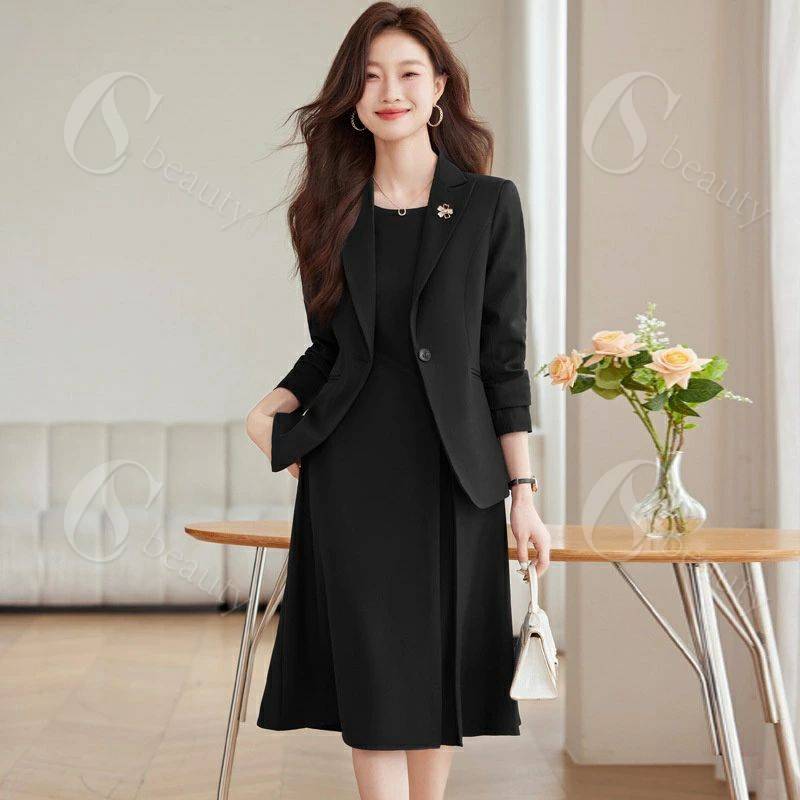 スーツ セットアップ ワンピーススーツ レディース 春 秋 ワンピース ジャケット ...