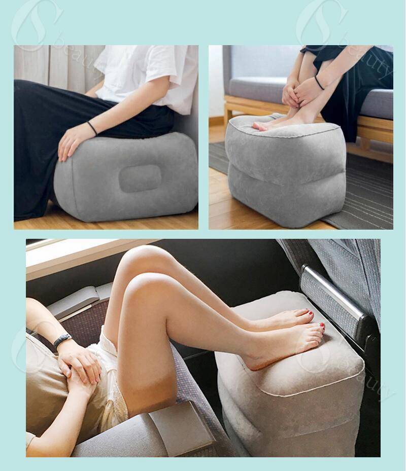 フットレスト 足枕 足置き エアーオットマン エアークッション 足置き台 車枕 空気入れ 三段階高さ調節 デスク下 就寝用 家用 オフィス 車用 新幹線 飛行機 ストレス解消 足枕クッション 足休め 足置クッション 軽量 便利グッズ 携帯便利 旅行 csbeauty-10016704 CSビューティ 楽天市場支店 サンプル画像3
